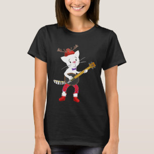 Weihnachts-Banjo-Musikkatze Katzen Weihnachten San T-Shirt