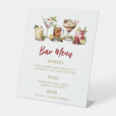 Weihnachts-BAR MENU signalisieren Urlaubscocktails Sockelschild (Vorderseite)