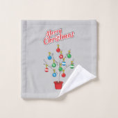 Weihnachts-Bare-Branch Tree - Frohe Weihnachten Badhandtuch Set (Waschlappen)