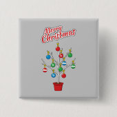 Weihnachts-Bare-Branch Tree - Frohe Weihnachten Button (Vorderseite)