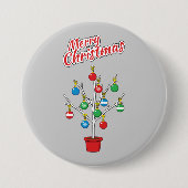 Weihnachts-Bare-Branch Tree - Frohe Weihnachten Button (Vorderseite)