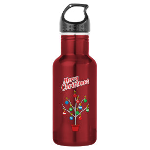 Weihnachts-Bare-Branch Tree - Frohe Weihnachten Edelstahlflasche