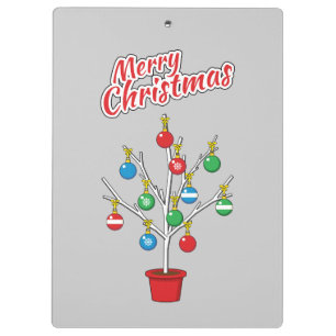 Weihnachts-Bare-Branch Tree - Frohe Weihnachten Klemmbrett