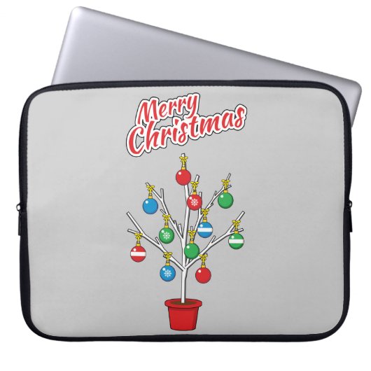 Weihnachts-Bare-Branch Tree - Frohe Weihnachten Laptopschutzhülle (Vorderseite)