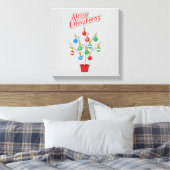 Weihnachts-Bare-Branch Tree - Frohe Weihnachten Leinwanddruck (Insitu (Schlafzimmer))