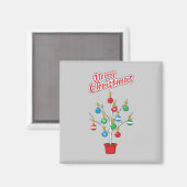 Weihnachts-Bare-Branch Tree - Frohe Weihnachten Magnet (Vorderseite/Rückseite)