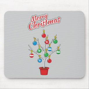 Weihnachts-Bare-Branch Tree - Frohe Weihnachten Mousepad