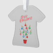 Weihnachts-Bare-Branch Tree - Frohe Weihnachten Ornament (Vorderseite)