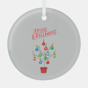 Weihnachts-Bare-Branch Tree - Frohe Weihnachten Ornament Aus Glas