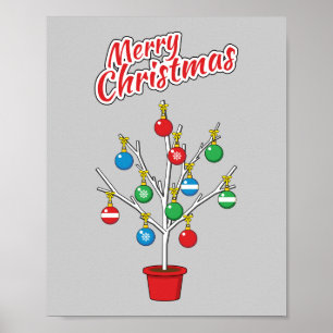 Weihnachts-Bare-Branch Tree - Frohe Weihnachten Poster