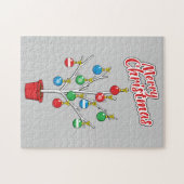 Weihnachts-Bare-Branch Tree - Frohe Weihnachten Puzzle (Horizontal)