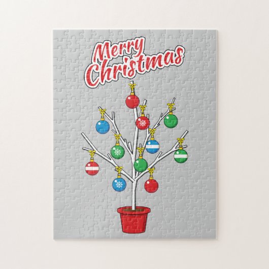 Weihnachts-Bare-Branch Tree - Frohe Weihnachten Puzzle (Vertikal)