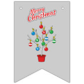 Weihnachts-Bare-Branch Tree - Frohe Weihnachten Wimpelkette (Dritte Fahne)