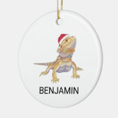 Weihnachts-Bartagame-Santa-Hut Keramik Ornament (Links)