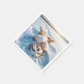 Weihnachts-Bartan Collie Snow Angel Serviette (Ecke)