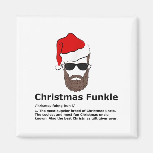 Weihnachts Bartett Funkle Funny Oncle Definition Magnet (Vorne)