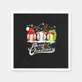 Weihnachts Baseball Ball Weihnachtsmannmütze Elf R Serviette (Vorderseite)