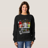 Weihnachts Baseball Ball Weihnachtsmannmütze Elf R Sweatshirt (Vorne ganz)