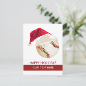 Weihnachts-Baseball-Ball-Weihnachtsmannmütze Postk Feiertagspostkarte (Stehend Vorderseite)