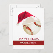 Weihnachts-Baseball-Ball-Weihnachtsmannmütze Postk Feiertagspostkarte (Vorne/Hinten)