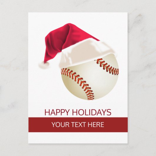 Weihnachts-Baseball-Ball-Weihnachtsmannmütze Postk Feiertagspostkarte (Vorderseite)