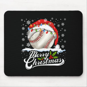 Weihnachts Baseball Ball Weihnachtsmannmütze Xmas Mousepad