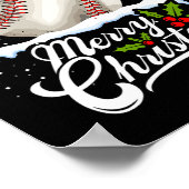 Weihnachts Baseball Ball Weihnachtsmannmütze Xmas  Poster (Ecke)