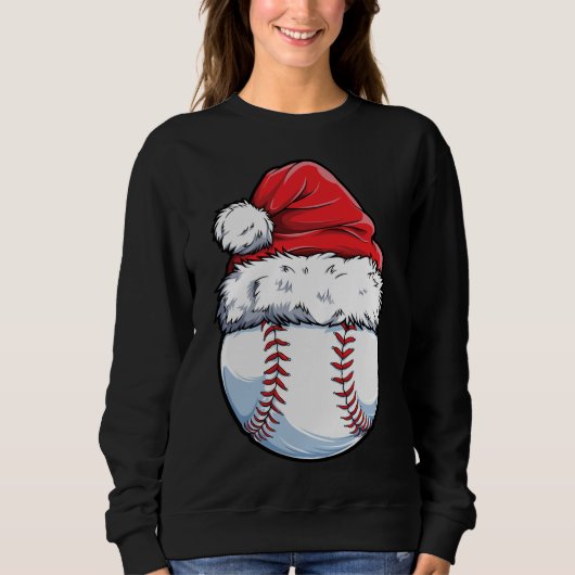 Weihnachts-Baseball-Ball-Weihnachtsmannmütze Xmas  Sweatshirt (Vorderseite)