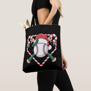 Weihnachts Baseball Candy Cane Fledermäuse Santa H Tasche