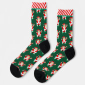 Weihnachts Baseball Feiertag Socken (Linkes Detail)