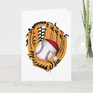 Weihnachts-Baseball-Handschuh und Ball Feiertagskarte
