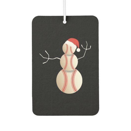 Weihnachts-Baseball-Hemd mit Snowman-Baseball Autolufterfrischer (Vorderseite)