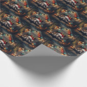 Weihnachts-Baseball-Hütte im Doghouse Geschenkpapier (Ecke)