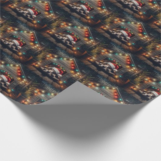 Weihnachts-Baseball-Hütte im Doghouse Geschenkpapier (Ecke)