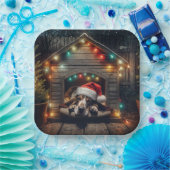 Weihnachts-Baseball-Hütte im Doghouse Pappteller (Party)