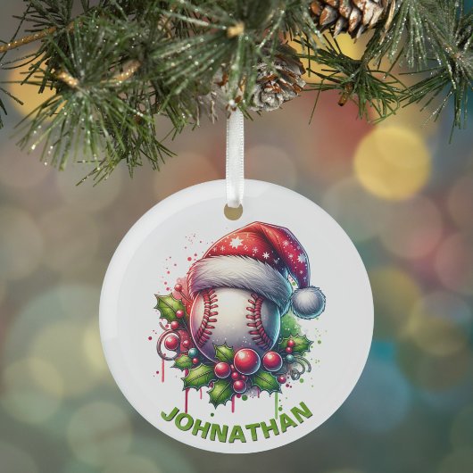 Weihnachts-Baseball-Individuelle Name mit Weihnach Ornament Aus Glas