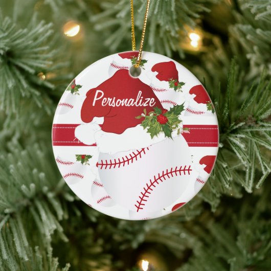 Weihnachts ⚾ Baseball Keramik Ornament (Baum)