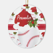 Weihnachts ⚾ Baseball Keramik Ornament (Links)