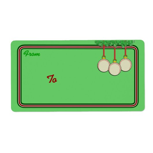 Weihnachts-Baseball-Labels (Vorne)