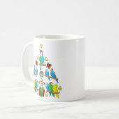 Weihnachts-Baseball mit Weihnachtsmannmütze Frohe Kaffeetasse (Vorderseite Links)