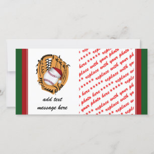Weihnachts-Baseball-Mitt und Ball Feiertagskarte