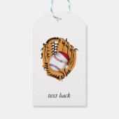 Weihnachts-Baseball-Mitt und Ball Geschenkanhänger (Rückseite)