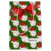 Weihnachts-Baseball-Muster Mittlere Geschenktüte (Vorderseite)