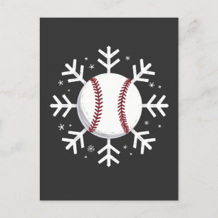 Weihnachts-Baseball-Schneeflocke Sport Hit Horun Postkarte