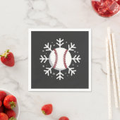 Weihnachts-Baseball-Schneeflocke Sport Hit Horun Serviette (Beispiel)