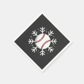 Weihnachts-Baseball-Schneeflocke Sport Hit Horun Serviette (Ecke)