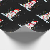 Weihnachts-Baseball-Schneemann Weihnachtsbeleuchtu Geschenkpapier (Ecke)