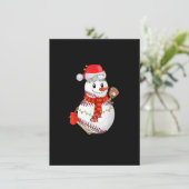 Weihnachts-Baseball-Snowman-Baseball-Mama Funny Xm Einladung (Stehend Vorderseite)