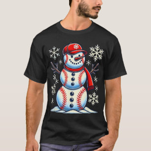 Weihnachts Baseball Snowman Boys Baseball Weihnach T-Shirt