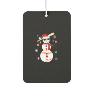Weihnachts-Baseball-Snowman-Weihnachtsmannmütze Autolufterfrischer